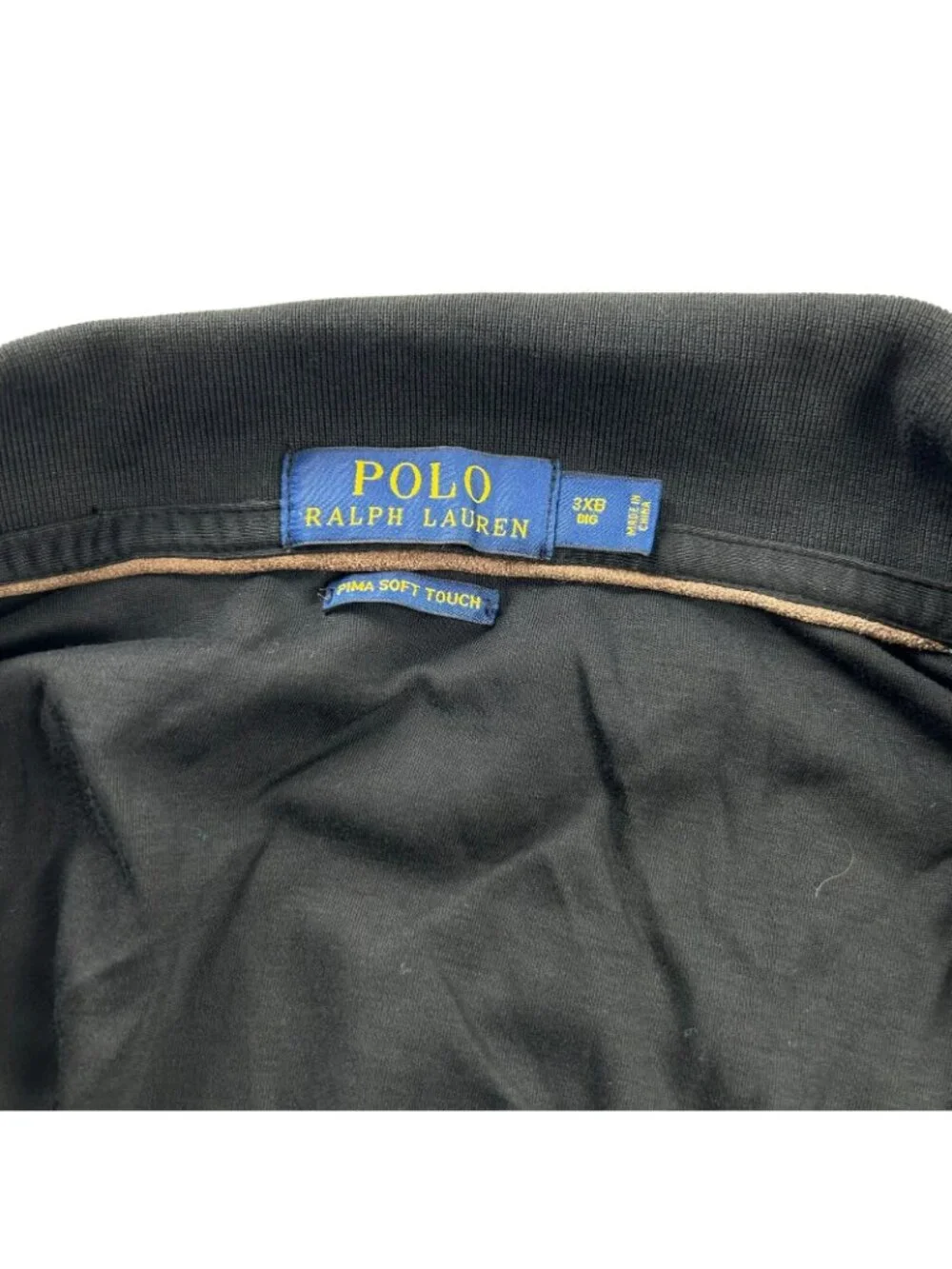 Polo Ralph Lauren Men's 100% Cotton L/S Polo Shirt Black • BIG | 3XB